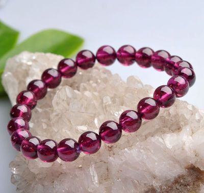 璀璨天成，能量之選——精品AAA級(jí)天然巴西紫牙烏石榴石圓珠手鏈